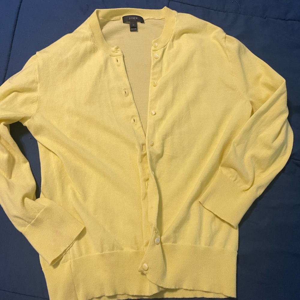 J. Crew Lemon Button-Up Cardigan